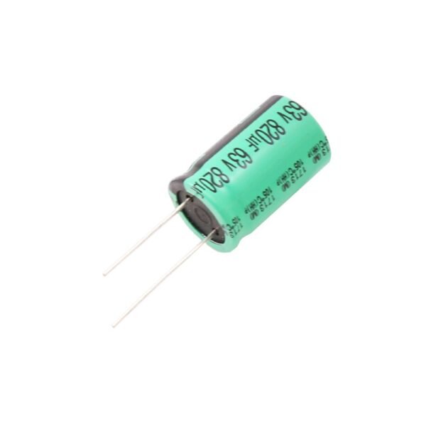 خازن الکترولیتی 820uF / 63V تایوانی مارک TAICON با طول عمر بالا